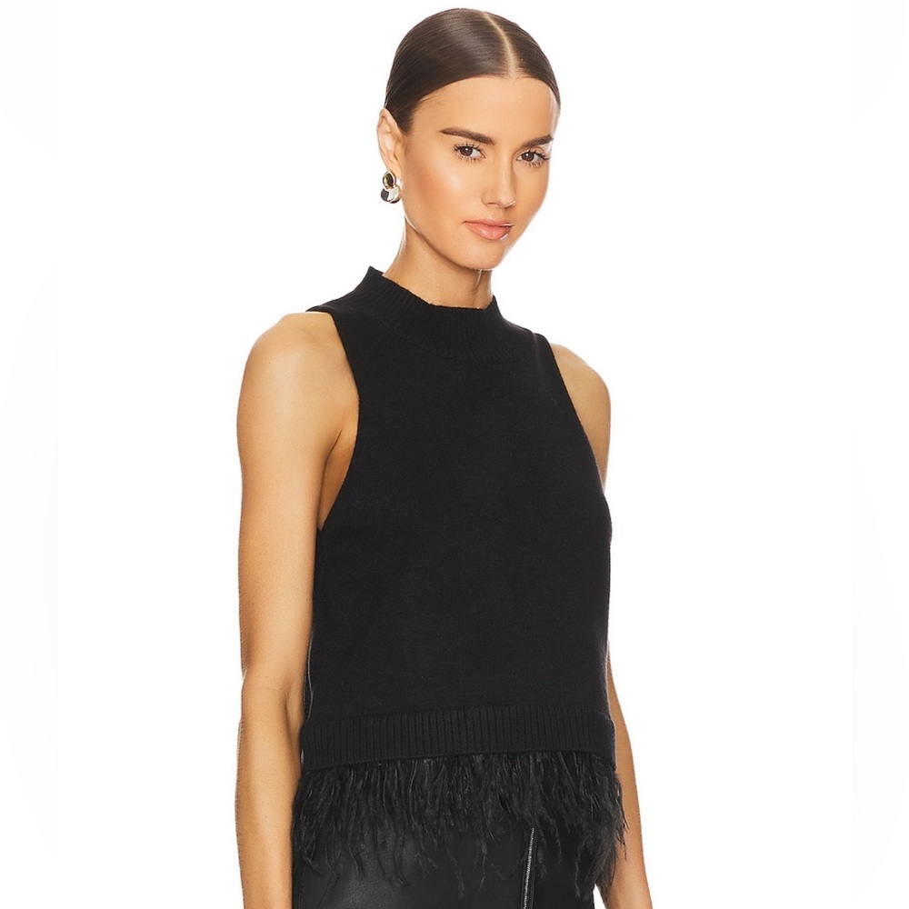 Central Park West Sunny Marabou Sweater in XS